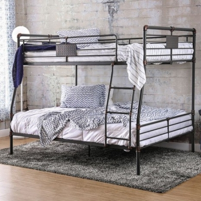 Furniture of America Olga Industrial Metal Antique Black Full-Queen Bunk Bed Model CM-BK913FQ-BED
