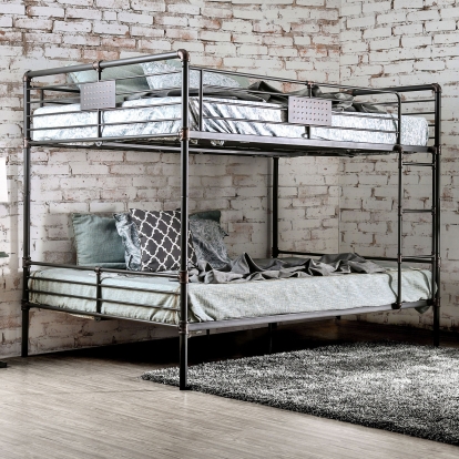 Olga Antique Black Queen/Queen Bunk Bed Model CM-BK913QQ-BED by Furniture of America