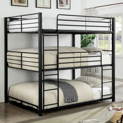 Olga Sand Black Twin Triple Decker Bed Model CM-BK917T-BED by Furniture of America