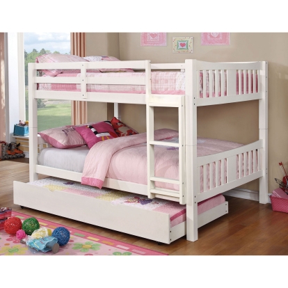 Cameron White Full/Full Bunk Bed Model CM-BK929F-WH-BED-VN by Furniture of America
