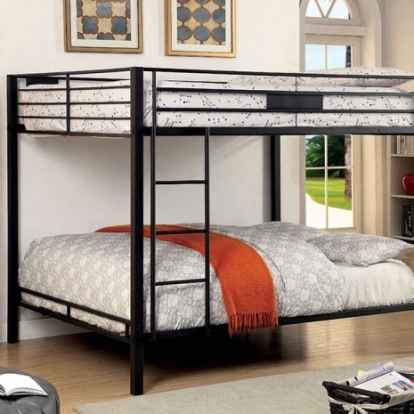 Furniture of America Claren Contemporary Metal Black Queen-Queen Bunk Bed Model CM-BK939QQ-BED
