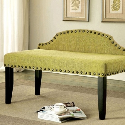 Furniture Of America Hasselt Contemporary Linen-Like Green Bench | CM-BN6880GR-S