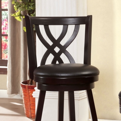 Furniture Of America Wendel Transitional Leatherette, Wood Espresso Bar Stool | CM-BR6242