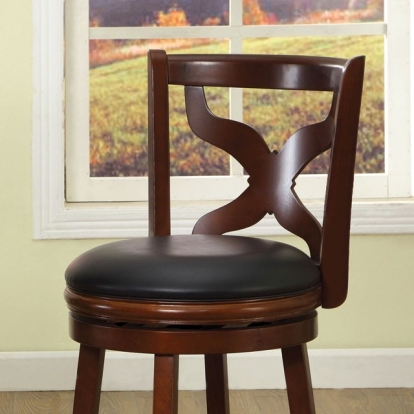 Baltic Dark Cherry 29" Swivel Bar Stool Model CM-BR6244-29N by Furniture of America