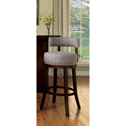Lynsey Dark Oak/Light Gray 24" Bar Stool Model CM-BR6252LG-24-2PK by Furniture of America
