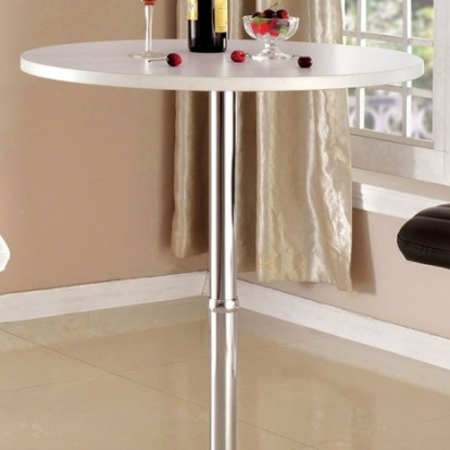 Furniture of America Nessa Contemporary Melamine Metal White Bar Table Model CM-BT6150WH