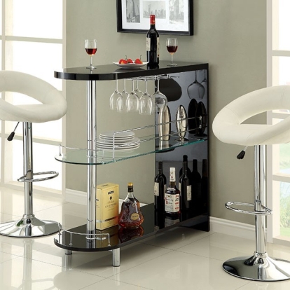 Numbi Black/Chrome Mini Server Model CM-BT8333-BK by Furniture of America