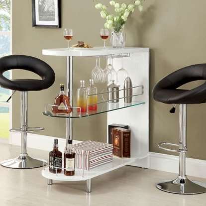 Numbi Off-White/Chrome Mini Server Model CM-BT8333-WH by Furniture of America
