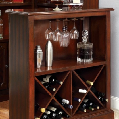 Furniture of America Voltaire Traditional Solid with Wood Veneer Dark Cherry Standing Bar Table Model CM-CR142BT