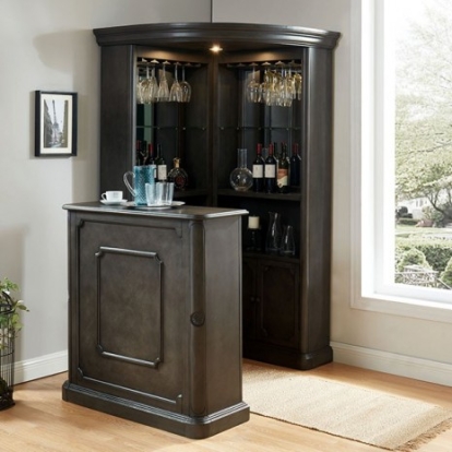 Furniture Of America Voltaire Traditional Glass, Metal, Solid Wood, Others Gray Corner Curio | CM-CR142GY-CURIO