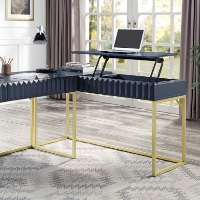 Freiburg Antique Blue Corner Desk Model CM-DK406BL-PK by Furniture of America