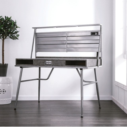 Mccredmond Silver Desk with USB Model CM-DK5566 by Furniture of America