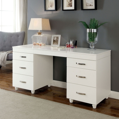Verviers White Vanity Desk Model CM-DK6103-SET by Furniture of America