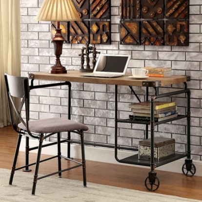 Furniture of America Olga Industrial Metal Antique Black Desk Model CM-DK6913
