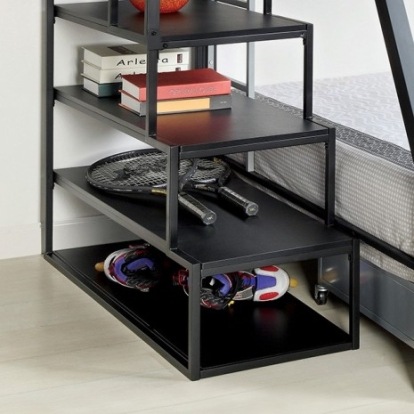 Furniture of America Clifton Contemporary Metal Silver-Gun Metal Storage Ladder Model CM-L1041