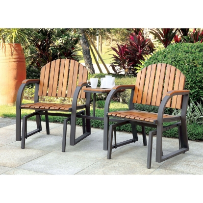 Perse Dark Gray/Oak Rocking Chair Model CM-OC2555 by Furniture of America