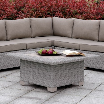 Furniture of America Bushnell Contemporary Aluminum Gray Square Coffee Table Model CM-OS1840GY-SQ