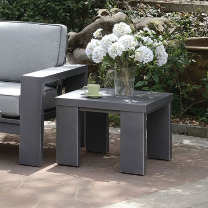 Furniture of America Codington Contemporary Aluminum Gray End Table Model CM-OS1884E
