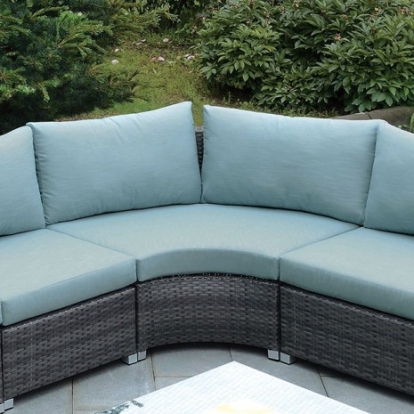 Furniture Of America Morgana Contemporary Aluminum, Fabric Dark Gray Wicker/Gray Cushion Corner Chair | CM-OS2121-CNR
