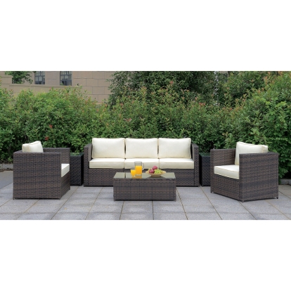 Ilona Brown/Beige Sofa with Loveseat with Coffee Table Model CM-OS2136-SET10 by Furniture of America