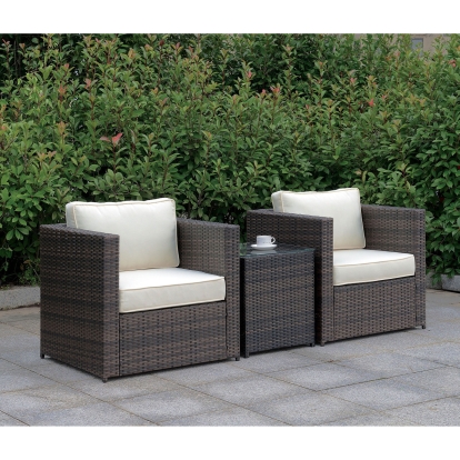 Ilona Brown/Beige 2 Chairs with End Table Model CM-OS2136-SET13 by Furniture of America