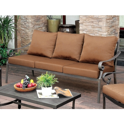 Bonquesha Brown/Distressed Black Patio Sofa Model CM-OS2501-SF by Furniture of America