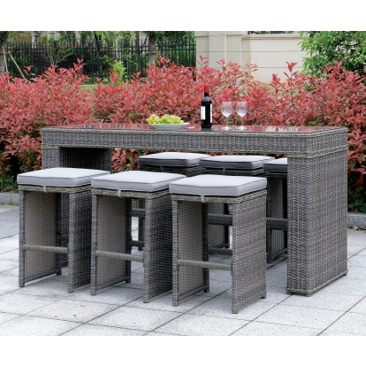 Ismay Gray 7 Piece Patio Dining Table Model CM-OT1847-7PC by Furniture of America
