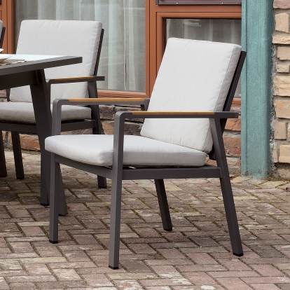 Alycia White/Beige/Gray Arm Chair with Cushion Model CM-OT2141AC-6PK by Furniture of America