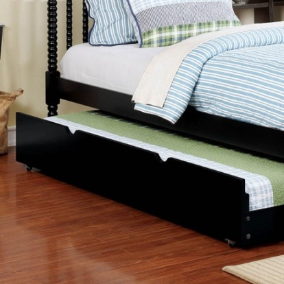 Furniture Of America Omnus Traditional Solid Wood, Wood Veneer, Others Black Twin Trundle | CM-TR452-BK
