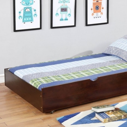 Furniture Of America Grano Transitional Solid Wood, Wood Veneer, Others Dark Walnut Trundle | FM-TR453-ES