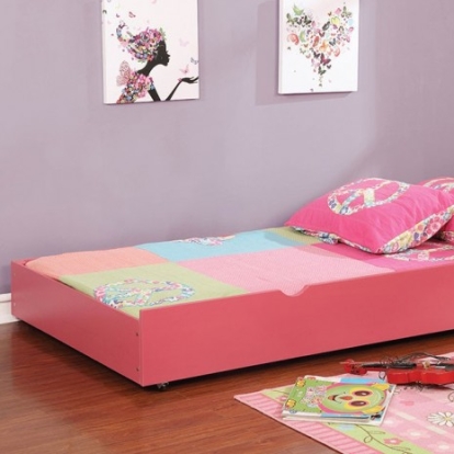 Furniture Of America Grano Transitional Solid Wood, Wood Veneer, Others Pink Trundle | CM-TR453-PK