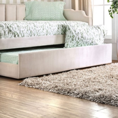 Furniture of America Esperanza Contemporary Fabric Solid with Wood Beige Trundle Model CM1025BG-TR