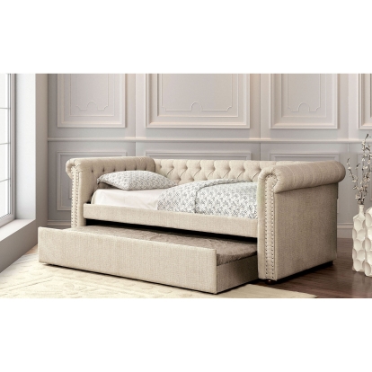 Leanna Transitional Beige Queen Daybed with Trundle Model CM1027BG-Q-BED by Furniture of America