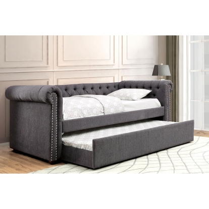 Leanna Transitional Gray Queen Daybed with Trundle Model CM1027GY-Q-BED by Furniture of America