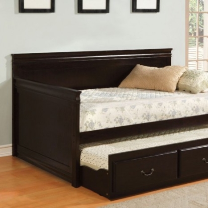 Furniture of America Sahara Traditional Solid with Wood Veneer Espresso Daybed with Trundle Model CM1637EX-BED