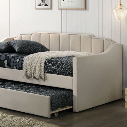 Furniture Of America Kosmo Contemporary Flannelette, Others Beige Daybed | CM1931BG-BED