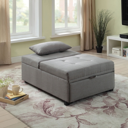 Oona Contemporary Gray Futon Sofa Model CM2543GY by Furniture of America
