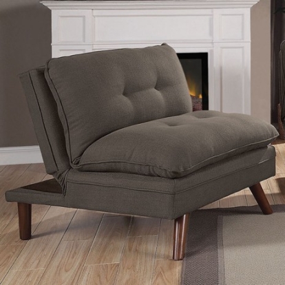 Furniture of America Braga Mid-Century Modern Linen-Like Solid with Wood Gray Chair Model CM2607-CH