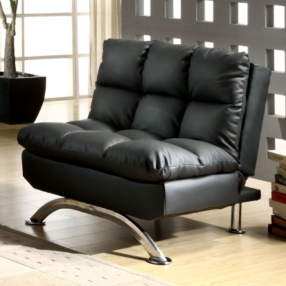 Aristo Contemporary Black/Chrome Chair Model CM2906BK-CH by Furniture of America