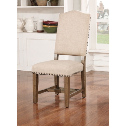 Julia Rustic Light Oak/Beige Side Chair (Set of 2) Model CM3014SC-2PK by Furniture of America