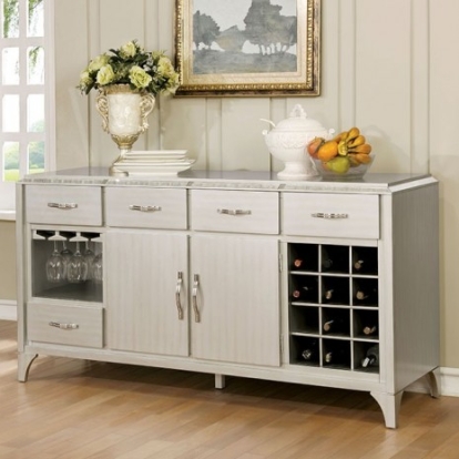 Furniture Of America Diocles Transitional Solid Wood, Wood Veneer, Others Silver Server | CM3020SV