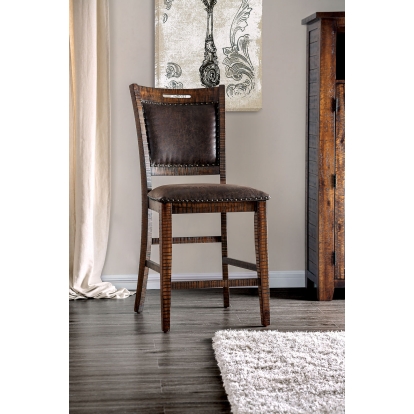 Wichita Rustic Distressed Dark Oak Counter Height Chair (Set of 2) Model CM3061PC-2PK by Furniture of America