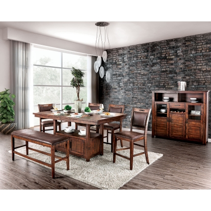 Wichita Rustic Distressed Dark Oak Counter Height Table Model CM3061PT by Furniture of America