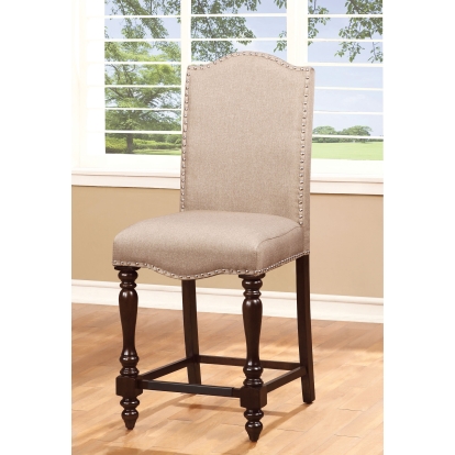 Hurdsfield Transitional Antique Cherry/Beige Counter Height Chair (Set of 2) Model CM3133PC-2PK by Furniture of America