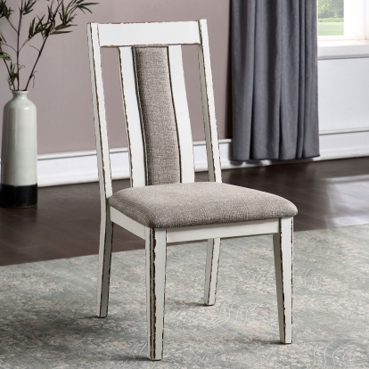 Halsey Rustic Weathered White/Warm Gray Side Chair Model CM3142SC-2PK by Furniture of America