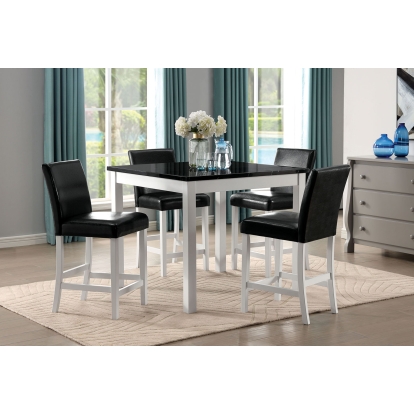 Mathilda Contemporary Black/White 5 Piece Counter Height Set Model CM3143PT-5PK by Furniture of America
