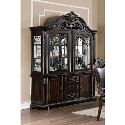 Lombardy Traditional Walnut Hutch & Buffet Model CM3146HB-SET by Furniture of America