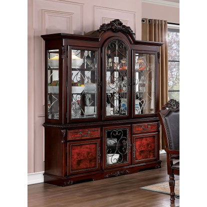 Picardy Traditional Brown Cherry Hutch & Buffet Model CM3147HB-SET by Furniture of America