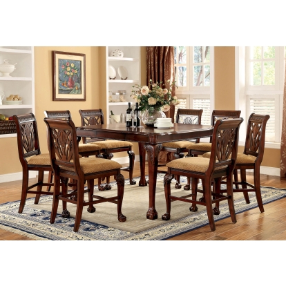 Petersburg Traditional Cherry 7 Piece Counter Height Dining Table Set Model CM3185PT-7PC by Furniture of America