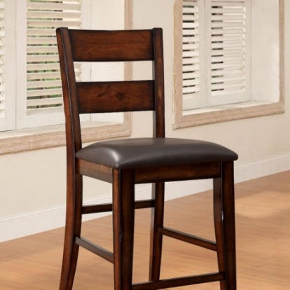 Furniture of America Dickinson Transitional Leatherette Solid with Wood Dark Cherry Counter Ht. Chair (2-Box) Model CM3187PC-2PK